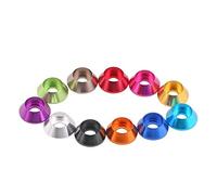 Lfang-Arandelas Planas M4 M5 M6 M8 Color de aleación de aluminio Paraguas Playa Plana Plana Cabeza Redonda Tornillo Concavo Cónico Conecional Groovewasher, 5pcs, Alta resistencia(M8,Blue Color)