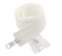 Lfang-Cremalleras 5# 60/70 / 75/80/90/100/120 / 150cm Doble-Sliders Impermeable Plastic Nylon Cremalleras para la prenda, Duradero en uso(White,70cm)