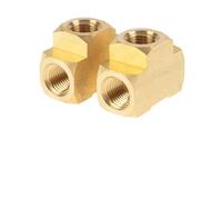 Lfang-Manguera de latón 2pcs 1/8 "1/4" 3/8 "NPT Female Brass Barstock Tubería de latón TEE, buena resistencia al desgaste(1/8")