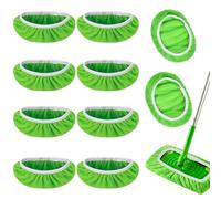 LFBEST 10 Paños Reutilizables para Mopa de Suelo, Juego de Fundas para Mopa de Barredora, Húmedas y Secas, Universales, para Suelos y Ventanas, 25 x 11,5 cm