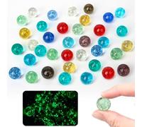 LFBEST 40 Canicas De Cristal, Canicas Luminosas, Canica De 16 Mm Que Brillan En La Oscuridad, Canica De Cristal De Colores Que Brillan En La Oscuridad para Juegos De para Niños (10 Colores)