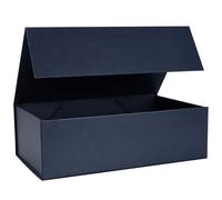 LFBOX Caja de regalo azul marino con tapas magnéticas de 13.8 x 8.3 x 4.4 pulgadas, caja de propuesta de dama de honor, caja de almacenamiento rectangular grande, 1 paquete