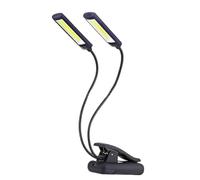 LFCKVX 1pc Dual Clip Desk Lamp Flexible Gooseneck Eye-Care Reading Light Brightness for Dorm Bedside and BBQ Battery Not Included