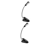 LFCKVX 2pcs Desk Lamp - Flexible Neck for Reading and Study No Battery Required, Black with Eye-Caring Soft Light