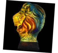LFCKVX Animal Shaped Stained Table for Bedroom Creative Decorative Night Light Cozy Atmosphere Desktop Lamp Unique Resin Lion