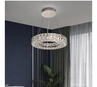 LFCKVX Crystal Round Chandelier Chrome Golden Hanging Lamps for Ceiling Home Decor Nordic Ring Lights for Living Room