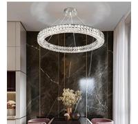 LFCKVX Crystal Round Chandelier Chrome Golden Hanging Lamps for Ceiling Home Decor Nordic Ring Lights for Living Room