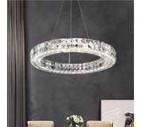 LFCKVX Crystal Round Chandelier Chrome Golden Hanging Lamps for Ceiling Home Decor Nordic Ring Lights for Living Room