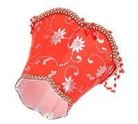 LFCKVX European Style Fabric Lamp Shade with Red Beads Tassel Replacement Light Cover Table Desk Floor Lamps Lightweight and Easy to Install for Bedroom Living Room Study Decor