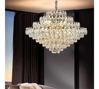 LFCKVX Luxury Crystal Big Chandeliers for Living Room Decor Hight Ceiling Pendant Home Lamps