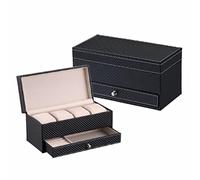 LFCKVX Multifunctional Double-Layer with Drawer, Six-Digit Storage Watch Travel Jewelry Display Box (Color 1) (A)