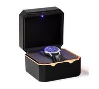 LFCKVX Octagonal Gold Edge with Light Watch Storage Ring Bracelet and Watches Jewelry Display Box (A)