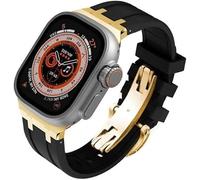 LFCKVX Replacement Strap Mod Kit，For Ultra Bands Women, Ap Mens Rubber Watch Straps Stainless Steel Butterfly Clasp for 40mm