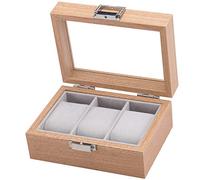 LFCKVX Wooden Watch Box Grids Organizer For Clock Watches Display Case Holder Storage Jewelry Boxes Best Gift (Color (3 Grid)