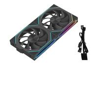 LFCXYOCD Ventilador de refrigeración for Caja de PC ARGB de 120 mm, Modular 3 en 1, inalámbrico, Empalme, 12 cm, for Ordenador, refrigeración líquida de 120, 240 y 360 mm.(Forward Black 2Fan)