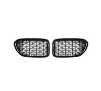 LFDTO Ajuste for BMW Serie 5 G30 G38 Rejillas de Parachoques Delantero de Coche Parrilla de Carreras de riñón 2018-2020 Rejilla Marco Negro Accesorios de Punto Plateado (Color : Black)
