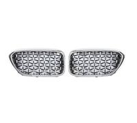 LFDTO Ajuste for BMW Serie 5 G30 G38 Rejillas de Parachoques Delantero de Coche Parrilla de Carreras de riñón 2018-2020 Rejilla Marco Negro Accesorios de Punto Plateado (Color : Silver)