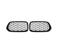 LFDTO Ajuste for BMW X2 F39, Parachoques Delantero de Coche, Rejilla de riñón, Parrilla de Carreras de Diamantes, Rejillas Negras Brillantes, embellecedor de Parrillas 2018-2022, Accesorios ABS (Size