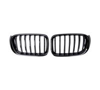 LFDTO Ajuste for BMW X3 X4 F25 F26 Rejilla de Parachoques Delantero de Coche Parrilla de Carreras de riñón 2014-2017 Accesorios de Rejillas de listón de una Sola línea Negro Brillante