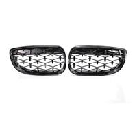 LFDTO Par de Rejillas de Parachoques Delantero de Coche Estilo Diamante Meteor Grill Apto for BMW Serie 3 E92 E93 Coupe 2006-2009 Negro Cromado Negro Brillante (Size : Black)