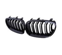 LFDTO Un par de parrillas delanteras de fibra de carbono for parrilla de riñón, listón doble apto for BMW E60 E61 M5 5 Series 2003-2010, parrillas de carreras, estilo de coche (Size : Gloss Black)