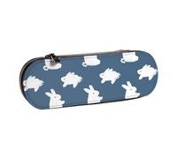LfearTesa Estuche rígido para lápices, Organizador de papelería, Estuche de Cuero para lápices y Maquillaje, diseño de Conejo, Animal de Moda.