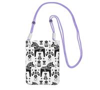 LfearTesa Monedero pequeño tipo bandolera, monedero para teléfono móvil, bolso bandolera, arte popular sueco, caballo Dala Daleclarian,Morado
