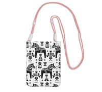 LfearTesa Monedero pequeño tipo bandolera, monedero para teléfono móvil, bolso bandolera, arte popular sueco, caballo Dala Daleclarian,Rosa
