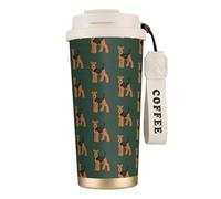 LfearTesa Taza ecológica de acero inoxidable 316 para oficina, viaje, pared, coche, café, con cordón, Welsh Terrier,Blanco