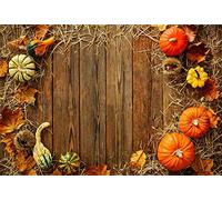 LFEEY Otoño Cosecha Escena Fondo Granja Calabaza Heno Fotografía Fondo Photo Studio Props