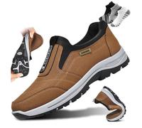 LFFTBK Calzado Deportivo para Diabéticos,Calzado De Hombre con Amortiguación para Caminar Y Viajar con Los Pies Hinchados(Bruin,45EU)