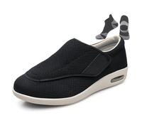 LFFTBK Calzado para Diabéticos, Calzado Confort Pie de Horma Ancha para Hombre(Noir,47 EU)