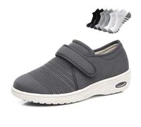 LFFTBK Calzado Sanitario para diabéticos, diseño de Horma Ancha Calzado para Caminar con amortiguación Transpirable(Gray,40 EU)