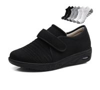 LFFTBK Calzado Sanitario para diabéticos, diseño de Horma Ancha Calzado para Caminar con amortiguación Transpirable(Noir,39 EU)