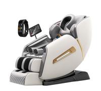 LFFTBK Sillón de Masaje de Cuerpo Entero, Gravedad Cero con Carril SL y Bluetooth Calefacción para Todo El Cuerpo Sillón de Masaje Reclinable Y-12B(Bianco)