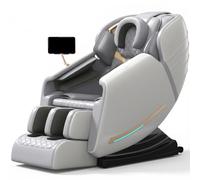 LFFTBK Sillón de Masaje Zero Gravity con Carril SL 145cm, Airbag Cuerpo Completo, Bluetooth 3D, Pies y Pantorrillas, Fácil Uso(Gray)