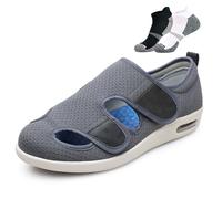LFFTBK Zapatos De Verano para Diabéticos,Calzado Transpirable Y Cómodo para Personas Mayores con Soporte para El del Pie.(Gray,40 EU)