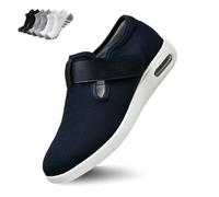 LFFTBK Zapatos para Caminar con profundización de la Diabetes, ortesis Superior Ancha para pies sensibles(Blue,38EU)