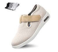 LFFTBK Zapatos para Caminar con profundización de la Diabetes, ortesis Superior Ancha para pies sensibles(Beige,41 EU)