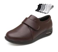 LFFTBK Zapatos para Diabéticos,Zapatos Blandos Extra Anchos Y Gordos para Personas Mayores(Bruin,46 EU)