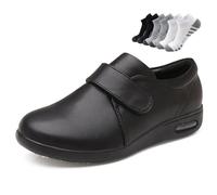LFFTBK Zapatos para Diabéticos,Zapatos Blandos Extra Anchos Y Gordos para Personas Mayores(Noir,45EU)