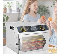 LFfwynog Deshidratador de Alimentos de Acero Inoxidable con aspas de Ventilador de 360° y Control de Temperatura para Dulces, Snacks, Carne de Res, Pollo, Pescado, cecina y Verduras. 6thfloor