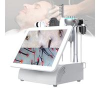 LFHWHKJ Analizador capilar for diagnóstico cutáneo con pantalla de 20", máquina de análisis del cuero cabelludo con carrito,(A)