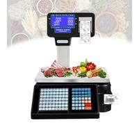 LFHWHKJ Báscula for impresión de etiquetas, báscula comercial de código de barras, báscula for alimentos, báscula for comercio minorista, báscula, caja registradora con dispositivo de nivelación, pant