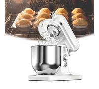 LFHWHKJ Batidora eléctrica doméstica de velocidad ajustable 6+P, una batidora de alimentos multifuncional cinco en uno, adecuada para amasar masa, mezclar pasteles y batir huevos.(White)