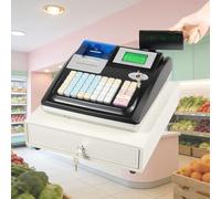 LFHWHKJ Caja registradora electrónica, Sistema de gestión de Efectivo, con cajón portamonedas e Impresora de Recibos, Adecuada para restaurantes, supermercados y Tiendas de Ropa.(Black)