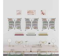 LFHWHKJ Estantes de almacenamiento de exhibición de esmalte de uñas montados en la pared de metal, 8 juegos de estantes organizadores de cosméticos colgantes, estante de soporte de pared for perfume d