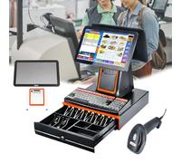 LFHWHKJ Máquina POS de Pantalla táctil con Impresora de Recibos incorporada, máquina POS de Pantalla táctil para minoristas con Seguimiento de inventario e Impresora térmica.(Black)