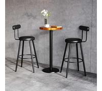 LFHWHKJ Mesa de Bar Alta Redonda de 41'' y Silla, Mesa de Pub Redonda de Altura de mostrador con 2 taburetes de Bar tapizados en PU, Mesa de cóctel, Mesa de Bar Alta for Bar, Comedor, Cocina, bistró,