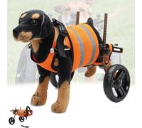 LFHWHKJ Silla de ruedas ajustable for patas traseras, carrito ligero de 2 ruedas for perros pequeños y medianos, ayuda for caminar con la espalda y la cadera.(Brown,C)